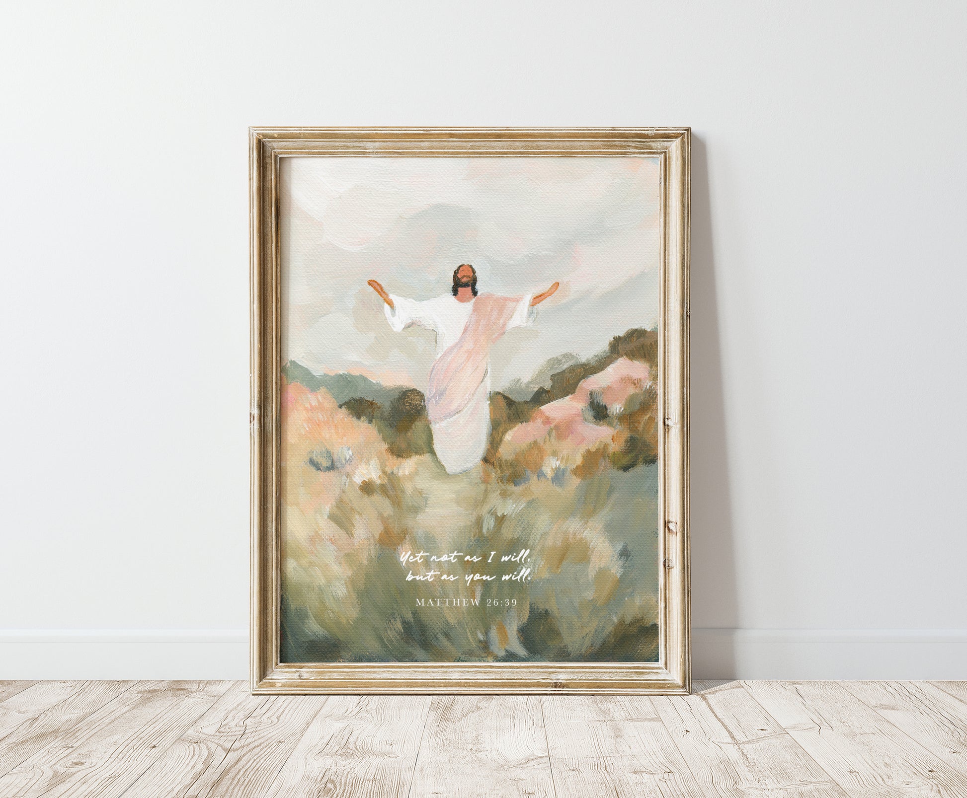 jesus praying wall art not my will but yours christian print