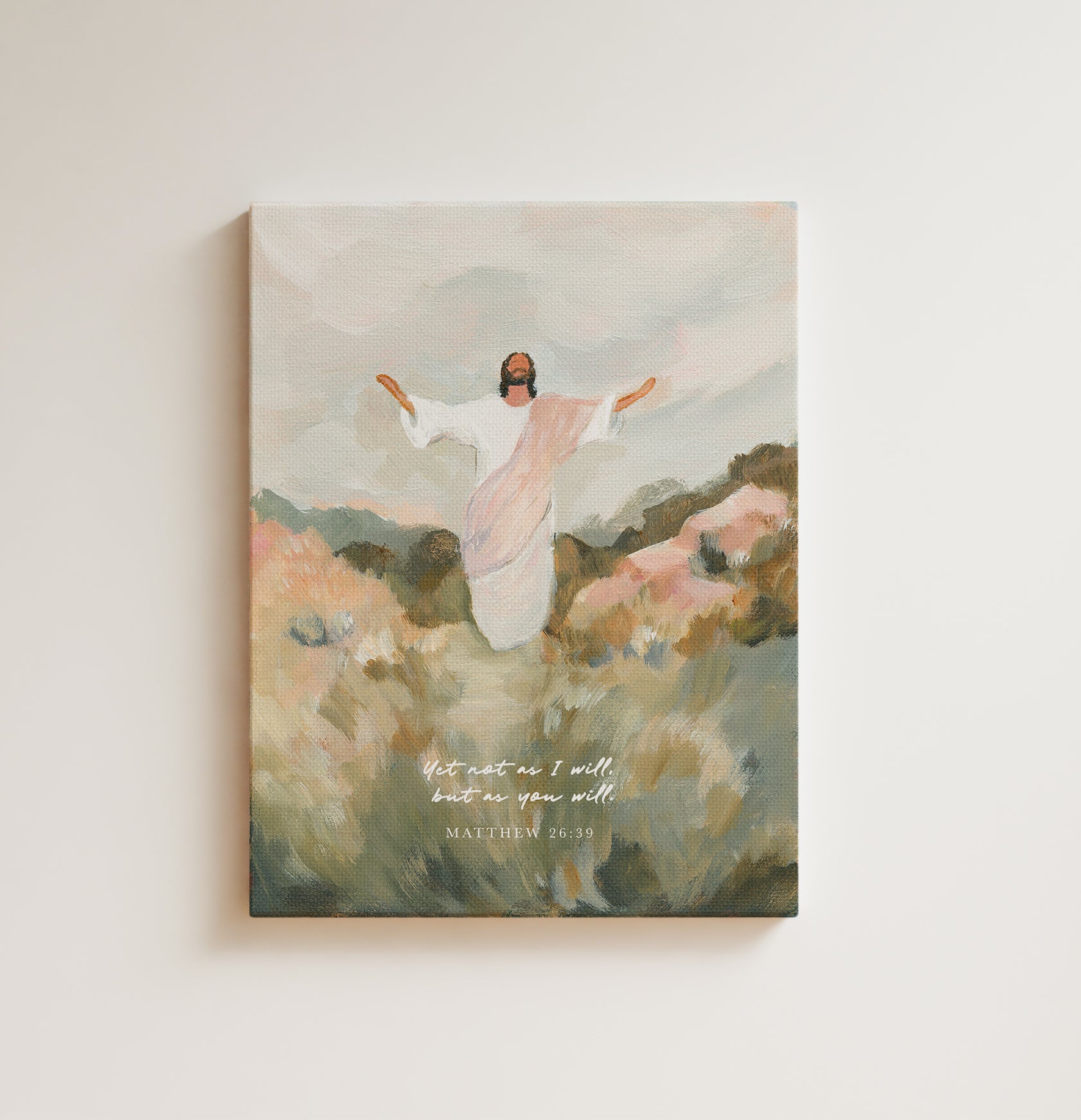 jesus praying wall art not my will but yours christian print