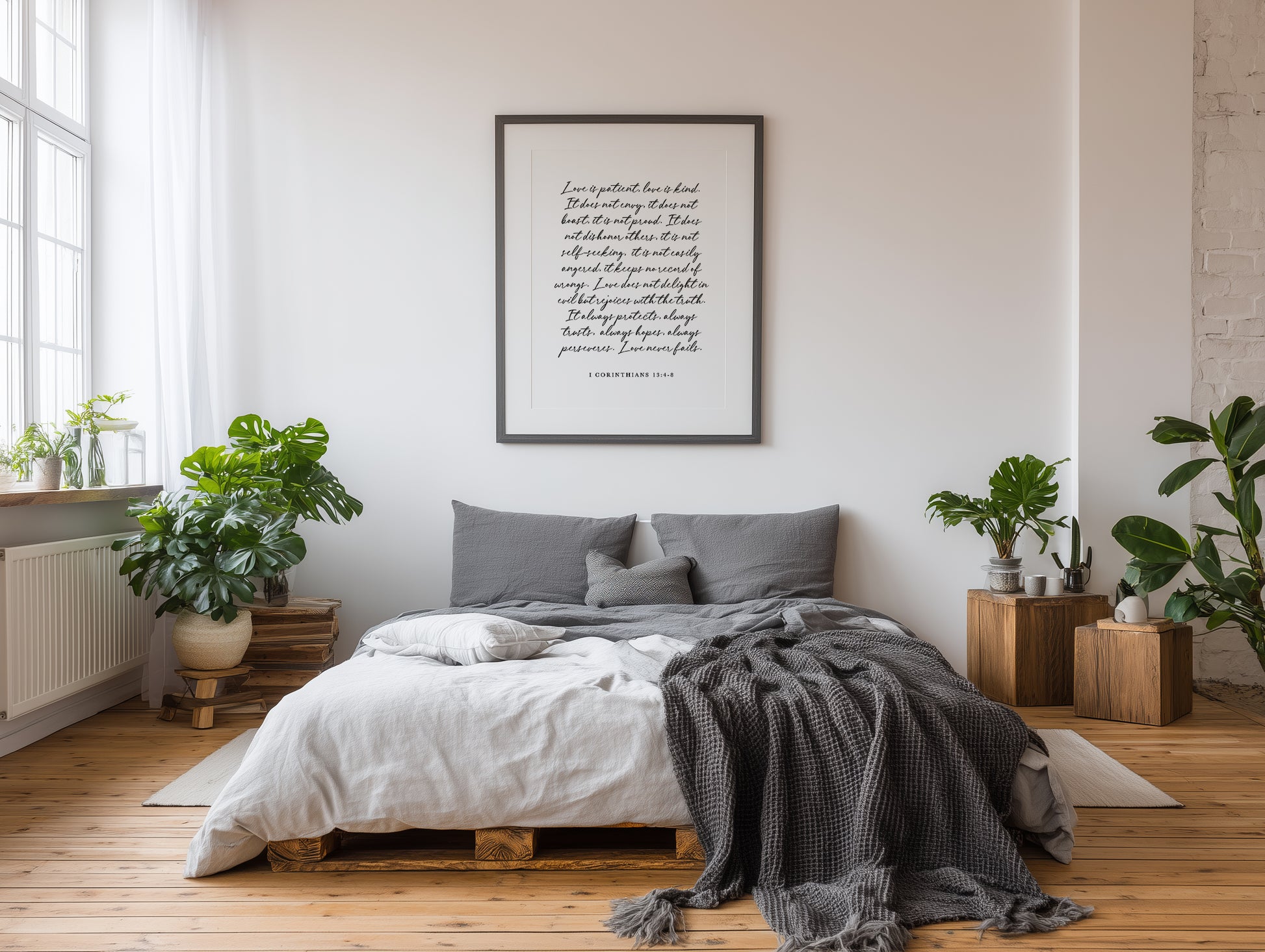 Scripture calligraphy sign Love from 1 Corinthians 13