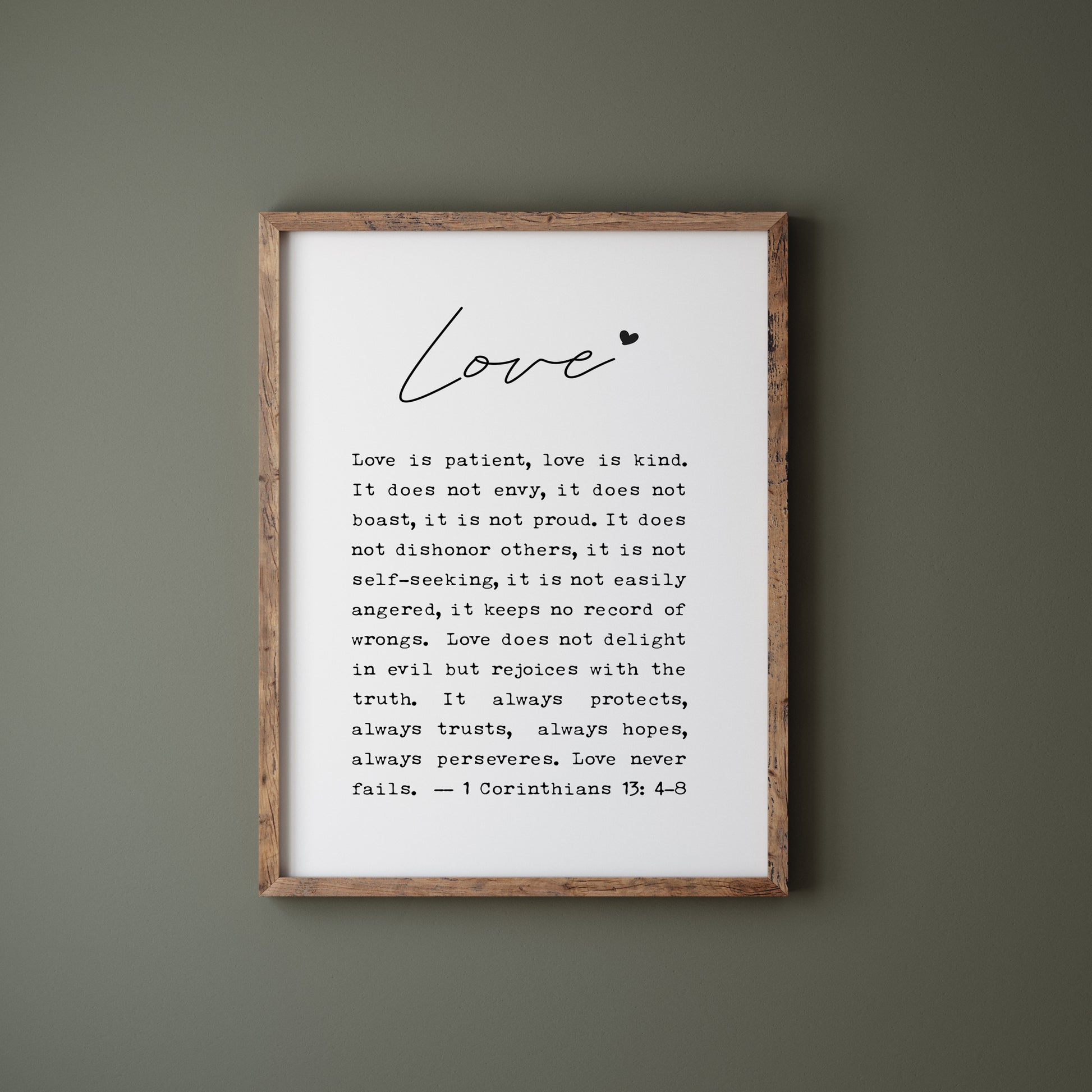 Scripture sign Love is patient, love is kind Christian gift