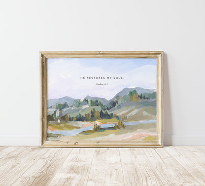 Scripture Landscape | "He Restores My Soul"