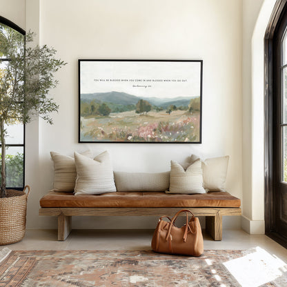Scripture Wall Art Print | Blessed When You Come and Go